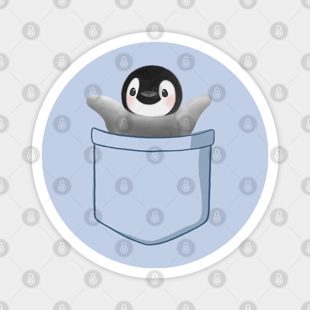 Tiny Penguin In Fake Pocket Magnet by awesomesaucebysandy